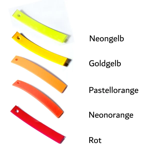 BioThane Böttcher-Geschirr auf Maß - Farbtafel Rot-Orange-Gelb