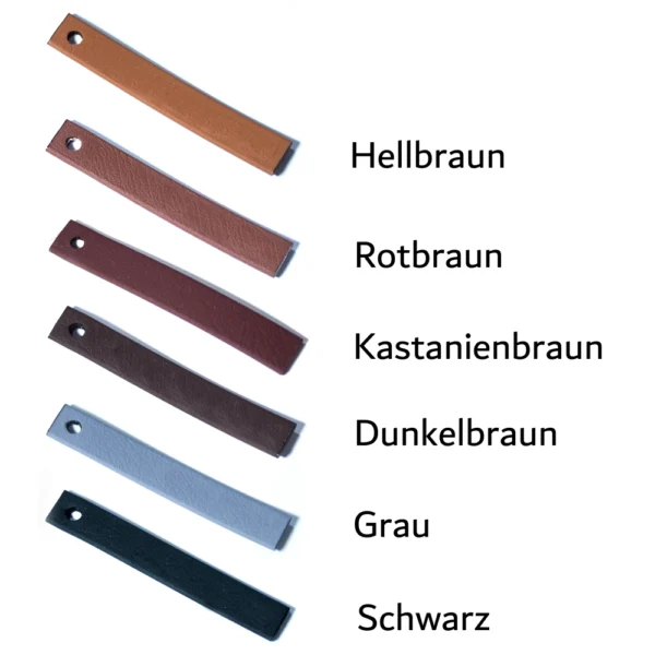 BioThane Böttcher-Geschirr auf Maß - Farbtafel Schwarz-Grau-Braun