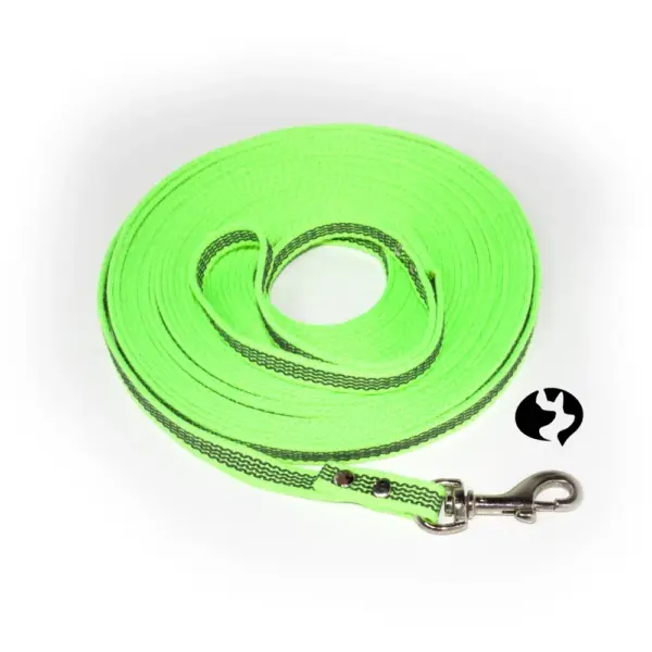 10m gummierte Gurtband-Leine in 12mm mit Baumwolltouch, Zinkdruckguss & Schlaufe Produktbild