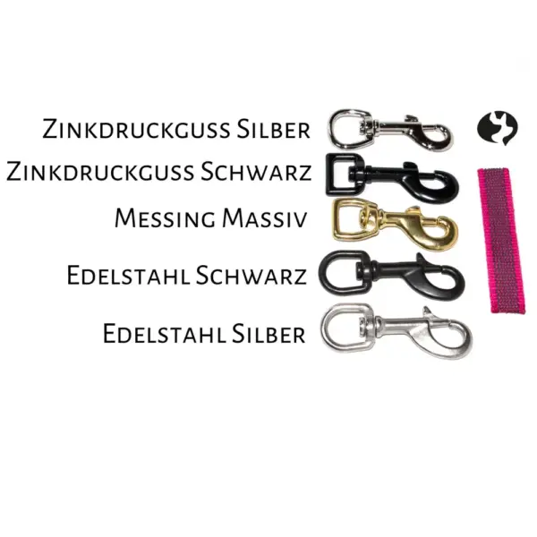 Kurzführer 20mm mit Baumwolltouch ab 25cm Karabinerübersicht
