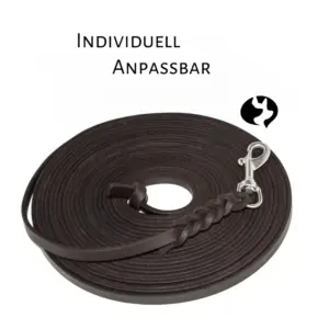 10m Fährtenleine 10mm aus geflochtenem Fettleder Produktbild