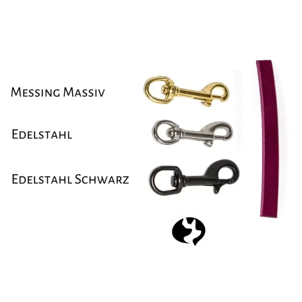 10m Fährtenleine 10mm aus geflochtenem Fettleder Karabinerauswahl