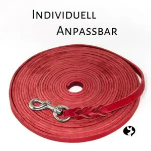 10m Fährtenleine 12mm aus geflochtenem Fettleder Produktbild