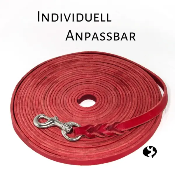 10m Fährtenleine 12mm aus geflochtenem Fettleder Produktbild
