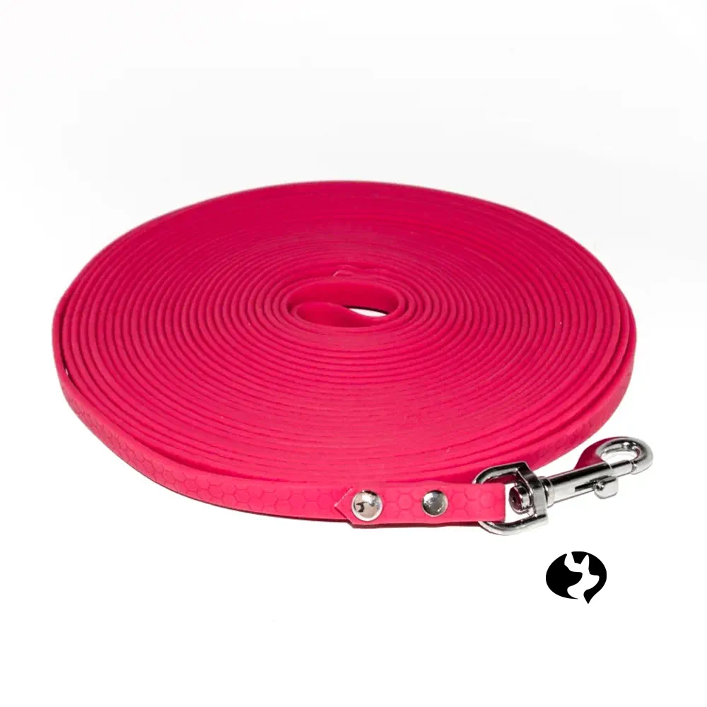 10m Fährtenleine Hexa 10mm Viva Magenta mit Zinkdruckguss und Handschlaufe