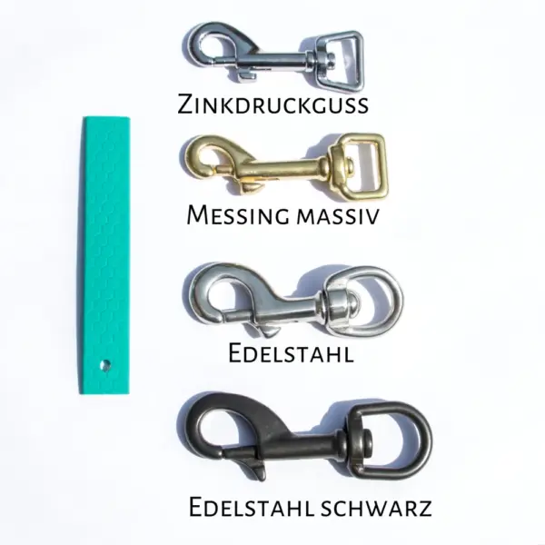 10m Fährtenleine 16mm aus wasserfestem Gurtband Hexa Karabinerauswahl