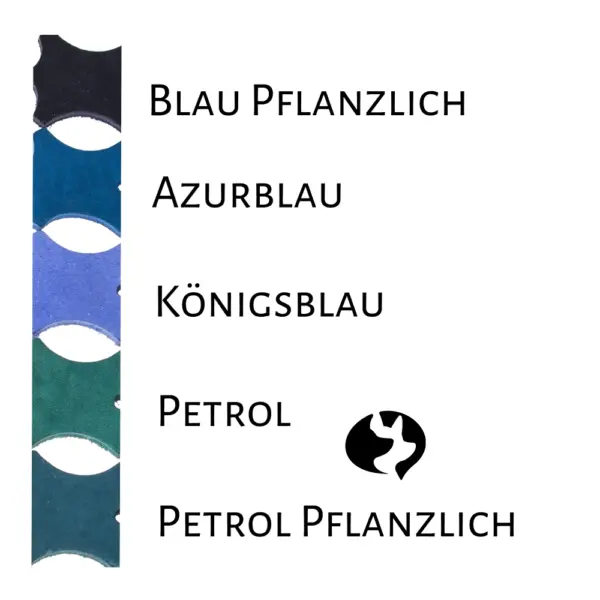 5m Fährtenleine aus geflochtenem Fettleder in 10mm Farbtafel 4
