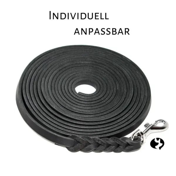 5m Fährtenleine 10mm aus geflochtenem Fettleder Produktbild