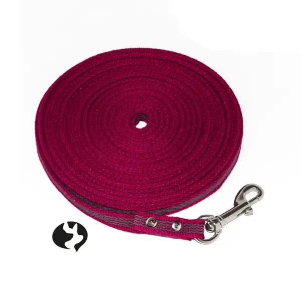 10m gummierte Gurtband-Leine in 12mm mit Baumwolltouch & Edelstahl Produktbild
