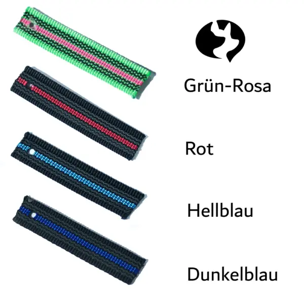 verfügbare Farben für 5m Fährtenleine aus 20mm gummiertem Gurtband fest
