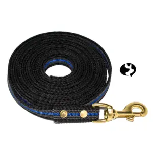 5m gummierte Gurtband-Leine in 20mm mit Messing Produktbild