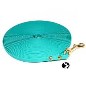 10m Fährtenleine Hexa 10mm Pastellgrün mit Messing und Stopp