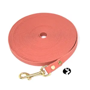 10m Fährtenleine Hexa 16mm Aprikosenbrandy mit Messing