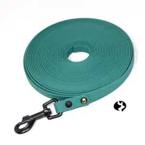 10m Fährtenleine Hexa 16mm Jägergrün mit Zinkdruckguss schwarz