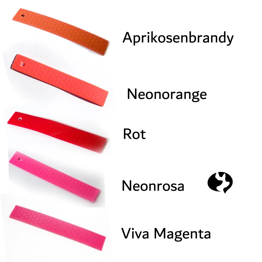 5m Hexa-Fährtenleine 16mm mit Messing -Farbtafel-Rottöne
