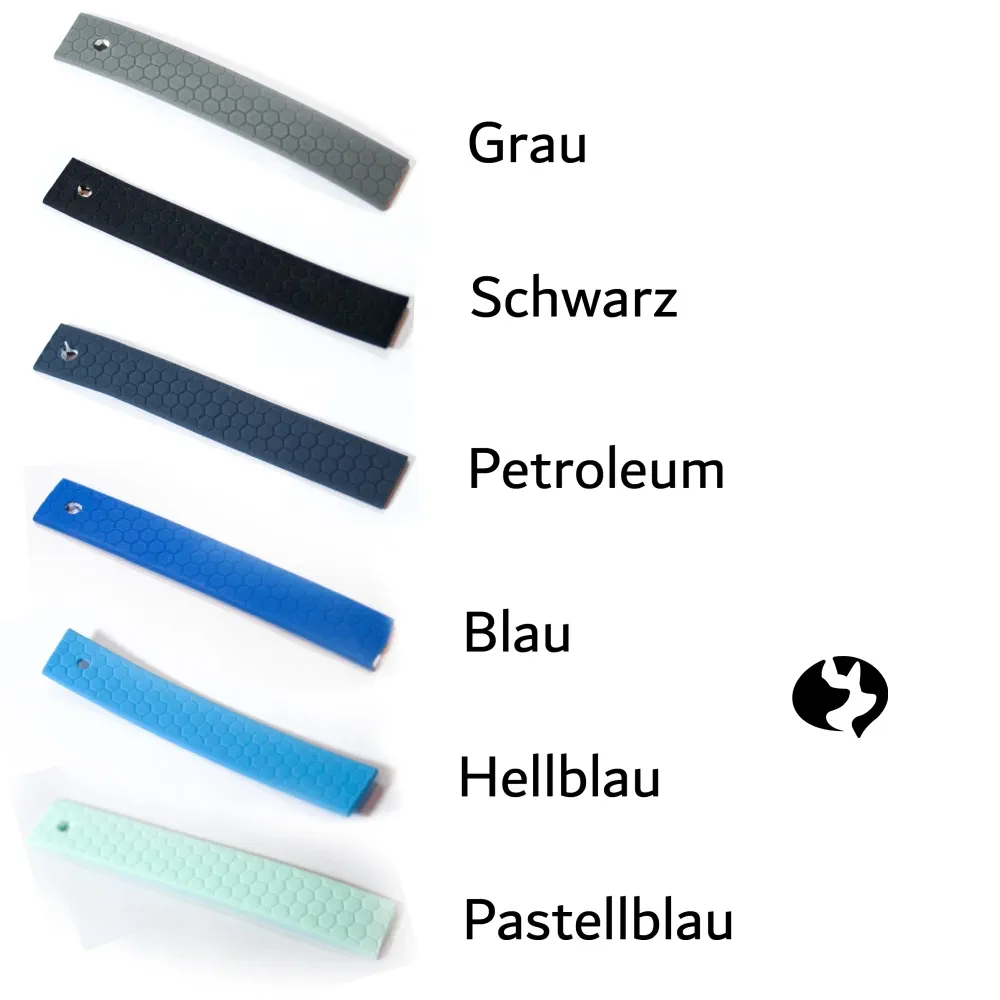10m Hexa-Fährtenleine 13mm mit Messing -Farbtafel-Schwarz-Grau-Blau