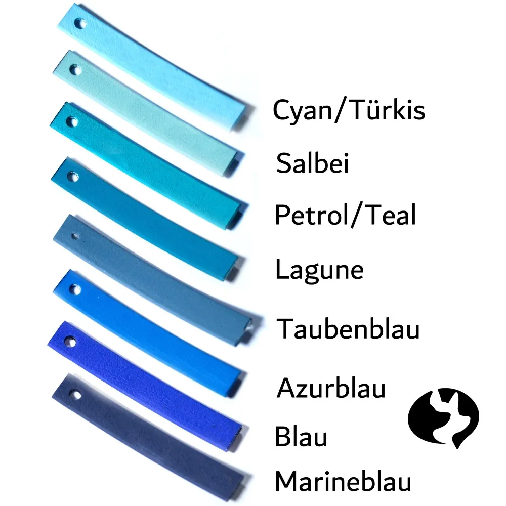 10m Biothane-Fährtenleine 13mm mit Zinkdruckguss -Farbtafel-Blau