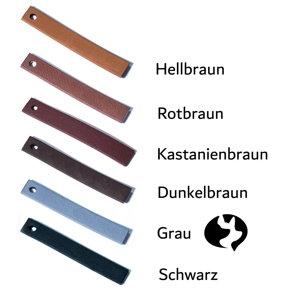 10m Biothane-Fährtenleine 13mm mit Zinkdruckguss -Farbtafel-Braun-Grau