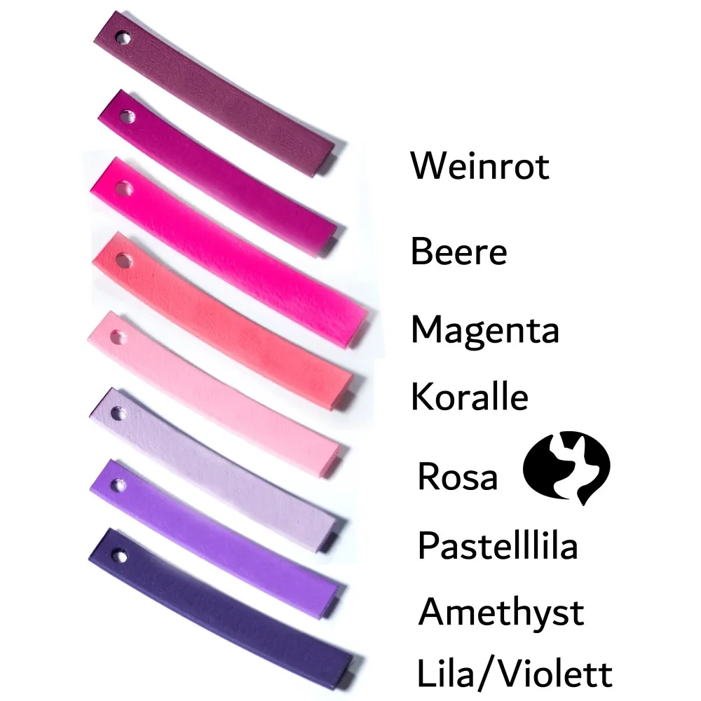 10m Biothane-Fährtenleine 13mm mit Zinkdruckguss -Farbtafel-Pink-Lila